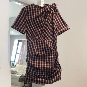 Étoile Isabel Marant plaid cotton Oria pleated mini dress - Size 40